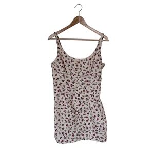 No Boundaries Floral Mini Dress Womens M Ivory Pink Excellent 90s Sleeveless